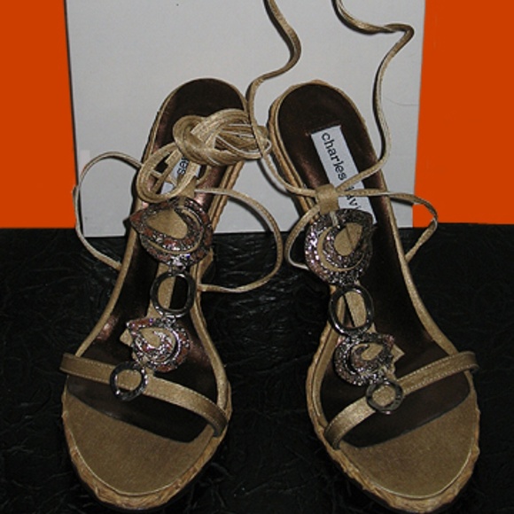Charles David Heels for Women for sale | eBay NIB Charles David Bronze Beaded Pumps Sandals 7.5